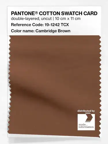PANTONE® COTTON SWATCH CARD 19-1242 TCX Cambridge Brown