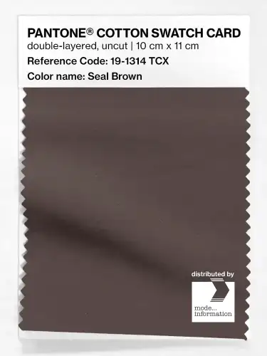 PANTONE® COTTON SWATCH CARD 19-1314 TCX Seal Brown