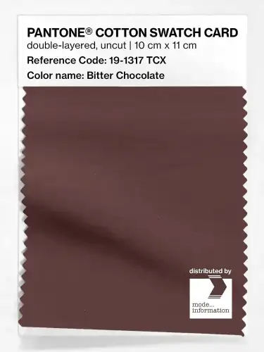 PANTONE® COTTON SWATCH CARD 19-1317 TCX Bitter Chocolate