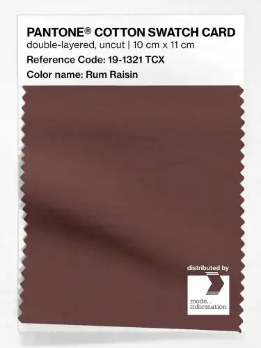 PANTONE® COTTON SWATCH CARD 19-1321 TCX Rum Raisin