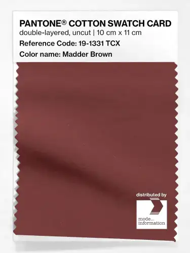 PANTONE® COTTON SWATCH CARD 19-1331 TCX Madder Brown