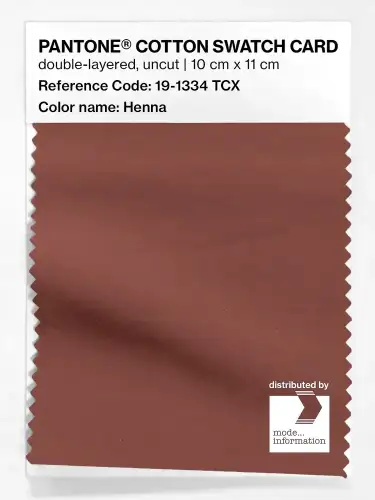 PANTONE® COTTON SWATCH CARD 19-1334 TCX Henna