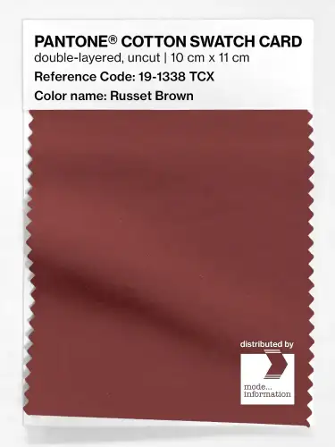 PANTONE® COTTON SWATCH CARD 19-1338 TCX Russet Brown