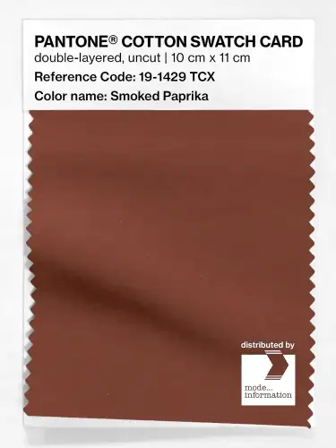 PANTONE® COTTON SWATCH CARD 19-1429 TCX Smoked Paprika