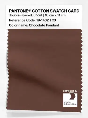 PANTONE® COTTON SWATCH CARD 19-1432 TCX Chocolate Fondant