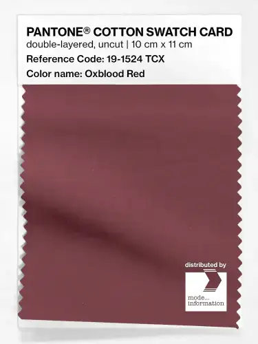 PANTONE® COTTON SWATCH CARD 19-1524 TCX Oxblood Red