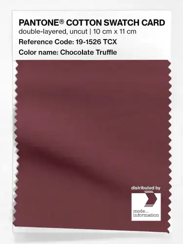 PANTONE® COTTON SWATCH CARD 19-1526 TCX Chocolate Truffle