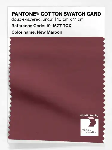 PANTONE® COTTON SWATCH CARD 19-1527 TCX New Maroon