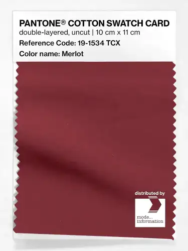 PANTONE® COTTON SWATCH CARD 19-1534 TCX Merlot