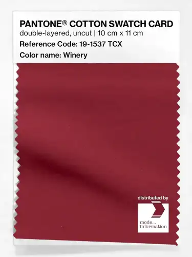 PANTONE® COTTON SWATCH CARD 19-1537 TCX Winery