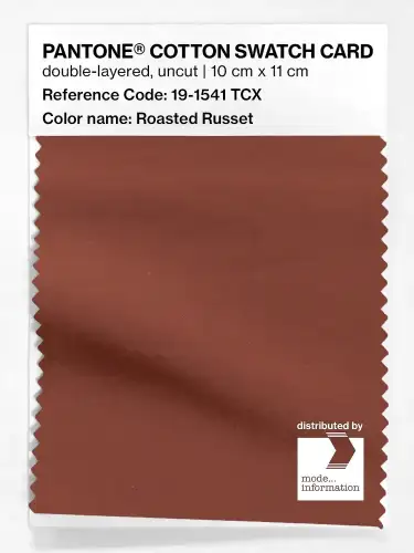 PANTONE® COTTON SWATCH CARD 19-1541 TCX Roasted Russet