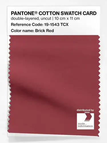 PANTONE® COTTON SWATCH CARD 19-1543 TCX Brick Red