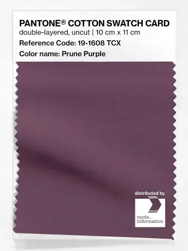 PANTONE® COTTON SWATCH CARD 19-1608 TCX Prune Purple