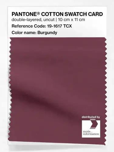 PANTONE® COTTON SWATCH CARD 19-1617 TCX Burgundy