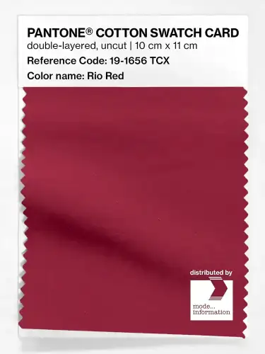 PANTONE® COTTON SWATCH CARD 19-1656 TCX Rio Red