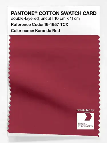 PANTONE® COTTON SWATCH CARD 19-1657 TCX Karanda Red