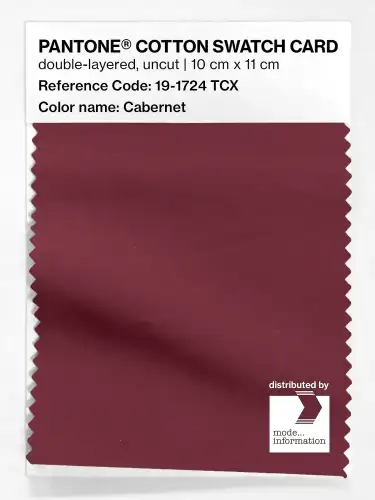 PANTONE® COTTON SWATCH CARD 19-1724 TCX Cabernet