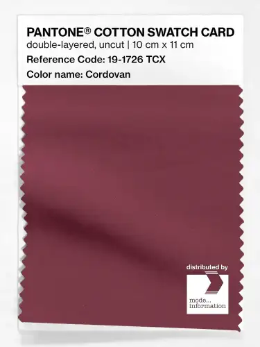 PANTONE® COTTON SWATCH CARD 19-1726 TCX Cordovan