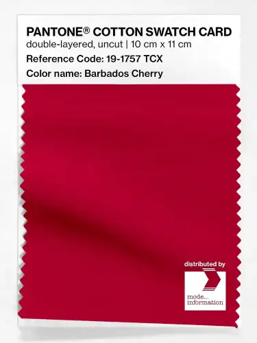 PANTONE® COTTON SWATCH CARD 19-1757 TCX Barbados Cherry