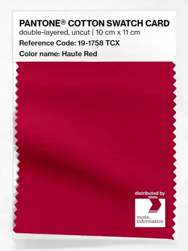 PANTONE® COTTON SWATCH CARD 19-1758 TCX Haute Red