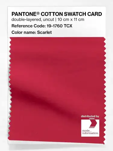 PANTONE® COTTON SWATCH CARD 19-1760 TCX Scarlet