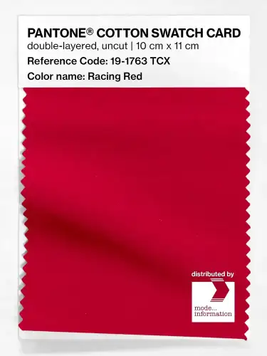 PANTONE® COTTON SWATCH CARD 19-1763 TCX Racing Red