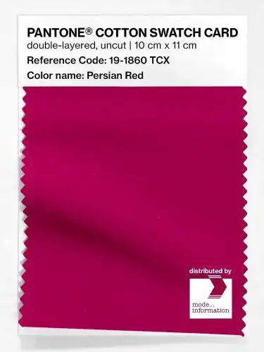 PANTONE® COTTON SWATCH CARD 19-1860 TCX Persian Red