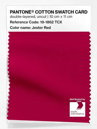 PANTONE® COTTON SWATCH CARD 19-1862 TCX Jester Red