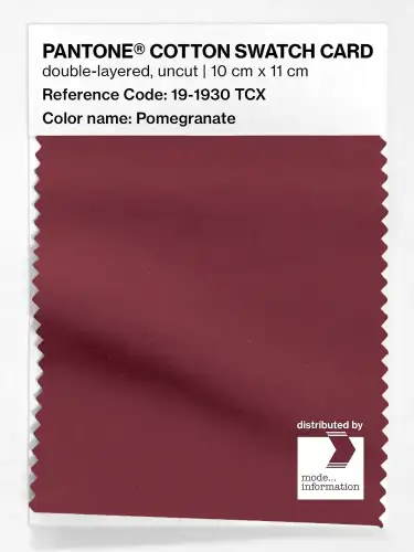 PANTONE® COTTON SWATCH CARD 19-1930 TCX Pomegranate
