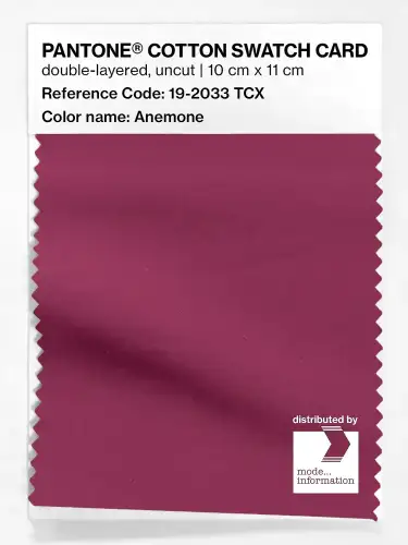 PANTONE® COTTON SWATCH CARD 19-2033 TCX Anemone