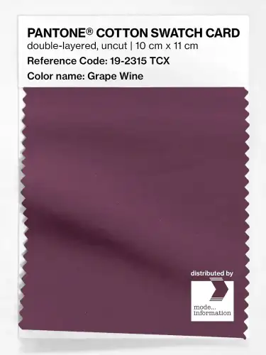 PANTONE® COTTON SWATCH CARD 19-2315 TCX Grape Wine