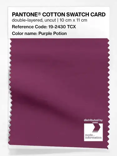 PANTONE® COTTON SWATCH CARD 19-2430 TCX Purple Potion