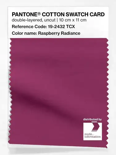 PANTONE® COTTON SWATCH CARD 19-2432 TCX Raspberry Radiance