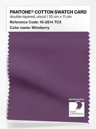 PANTONE® COTTON SWATCH CARD 19-2814 TCX Wineberry