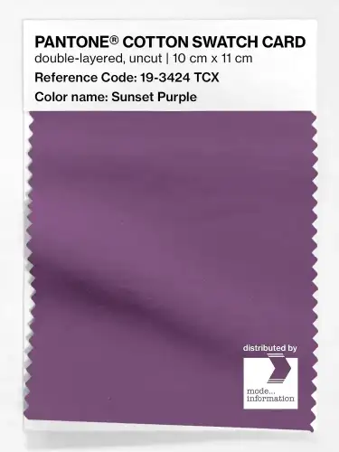 PANTONE® COTTON SWATCH CARD 19-3424 TCX Sunset Purple