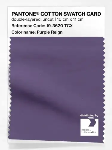 PANTONE® COTTON SWATCH CARD 19-3620 TCX Purple Reign