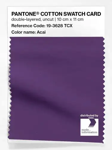 PANTONE® COTTON SWATCH CARD 19-3628 TCX Acai