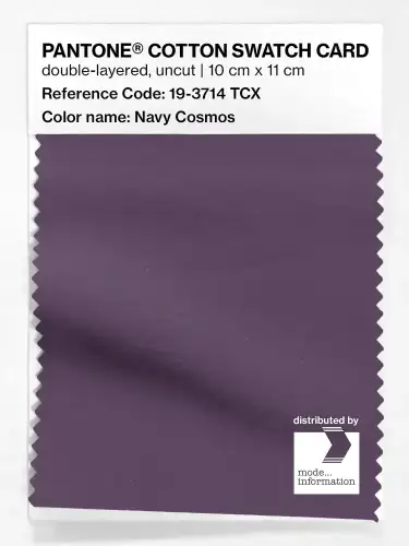 PANTONE® COTTON SWATCH CARD 19-3714 TCX Navy Cosmos