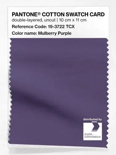 PANTONE® COTTON SWATCH CARD 19-3722 TCX Mulberry Purple