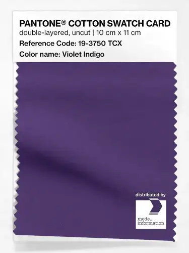PANTONE® COTTON SWATCH CARD 19-3750 TCX Violet Indigo