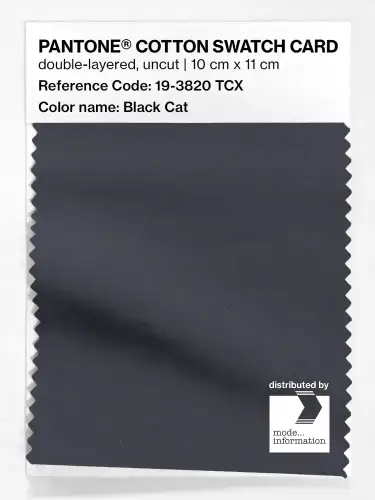 PANTONE® COTTON SWATCH CARD 19-3820 TCX Black Cat