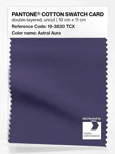 PANTONE® COTTON SWATCH CARD 19-3830 TCX Astral Aura