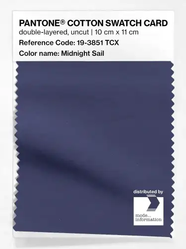 PANTONE® COTTON SWATCH CARD 19-3851 TCX Midnight Sail