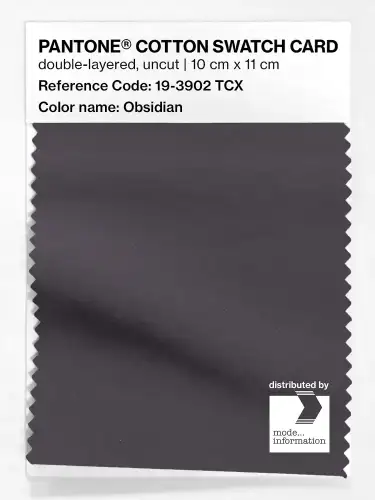 PANTONE® COTTON SWATCH CARD 19-3902 TCX Obsidian