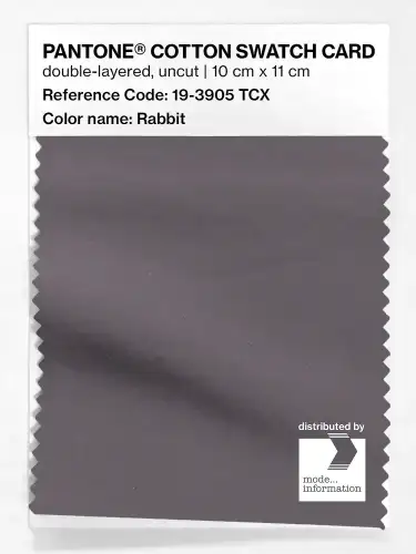 PANTONE® COTTON SWATCH CARD 19-3905 TCX Rabbit