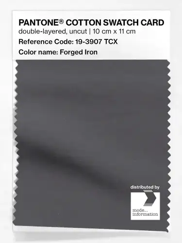 PANTONE® COTTON SWATCH CARD 19-3907 TCX Forged Iron