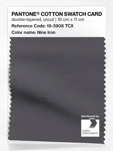 PANTONE® COTTON SWATCH CARD 19-3908 TCX Nine Iron