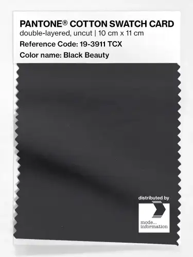 PANTONE® COTTON SWATCH CARD 19-3911 TCX Black Beauty