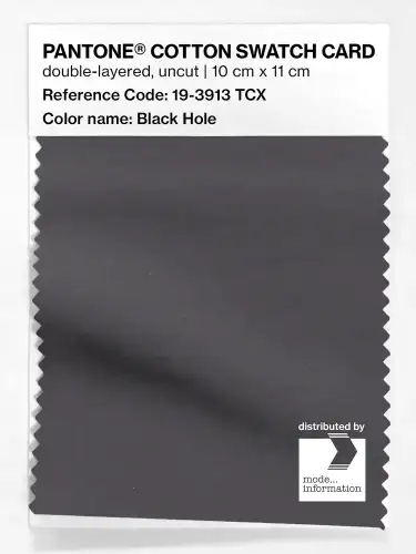 PANTONE® COTTON SWATCH CARD 19-3913 TCX Black Hole