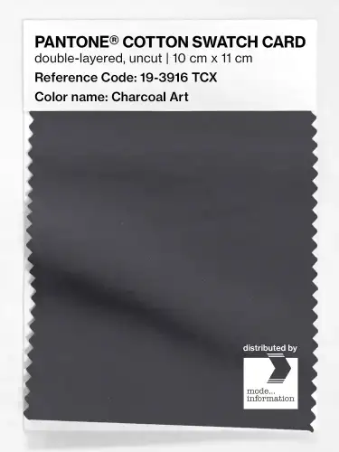 PANTONE® COTTON SWATCH CARD 19-3916 TCX Charcoal Art